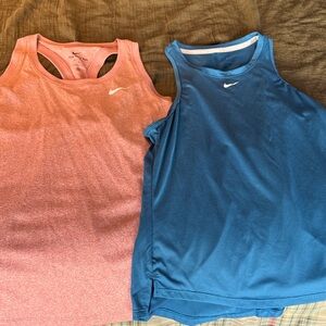 Nike Women's Pink and Blue Tank Tops